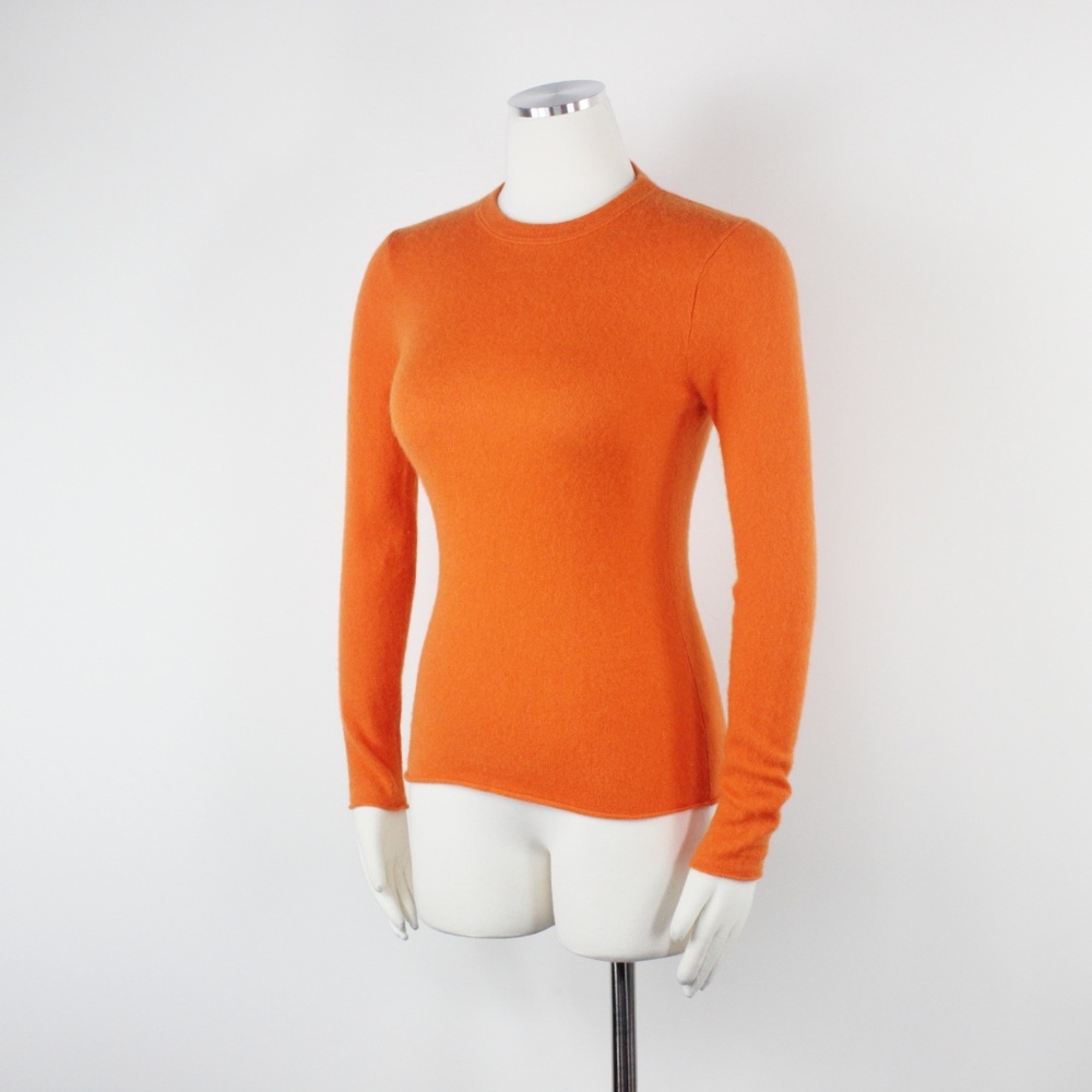 J.Crew Orange Cashmere Crewneck Fitted  Sweater XS - Picture 2 of 8